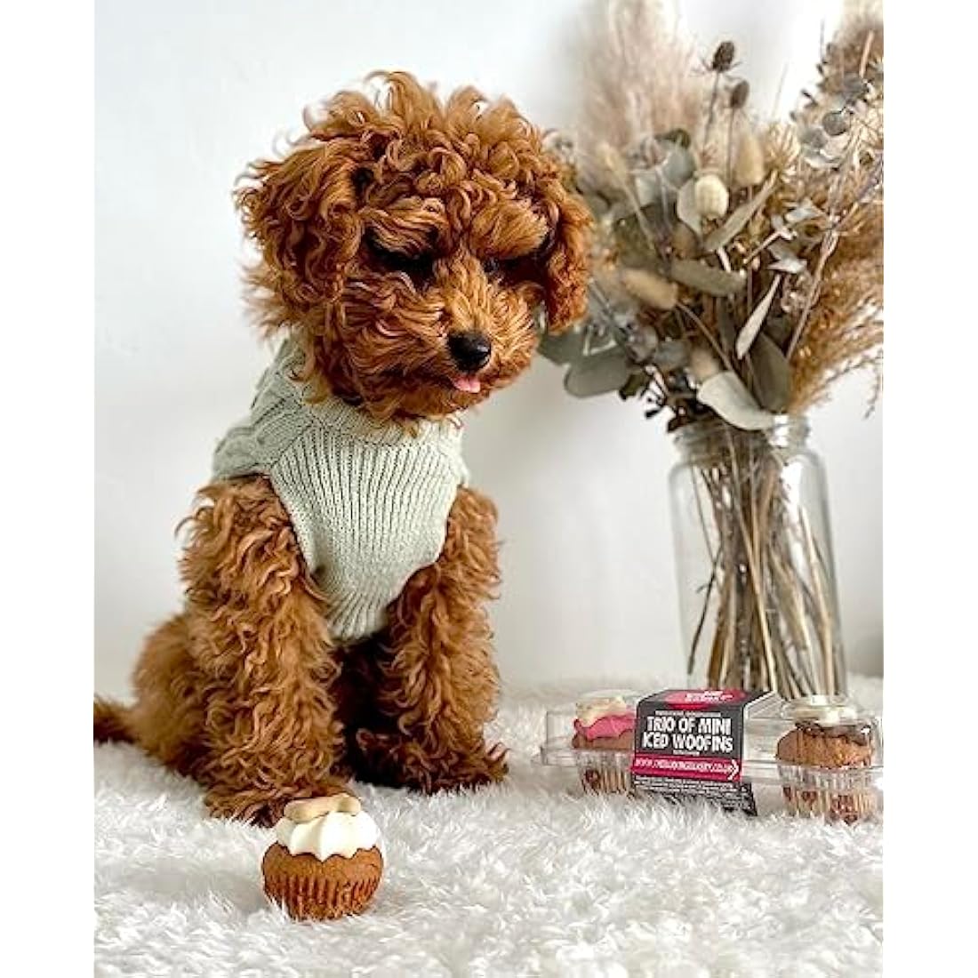The Barking Bakery Trio of Mini Iced Woofins - 3 Little Cupcakes for Dog Doggy Treat
