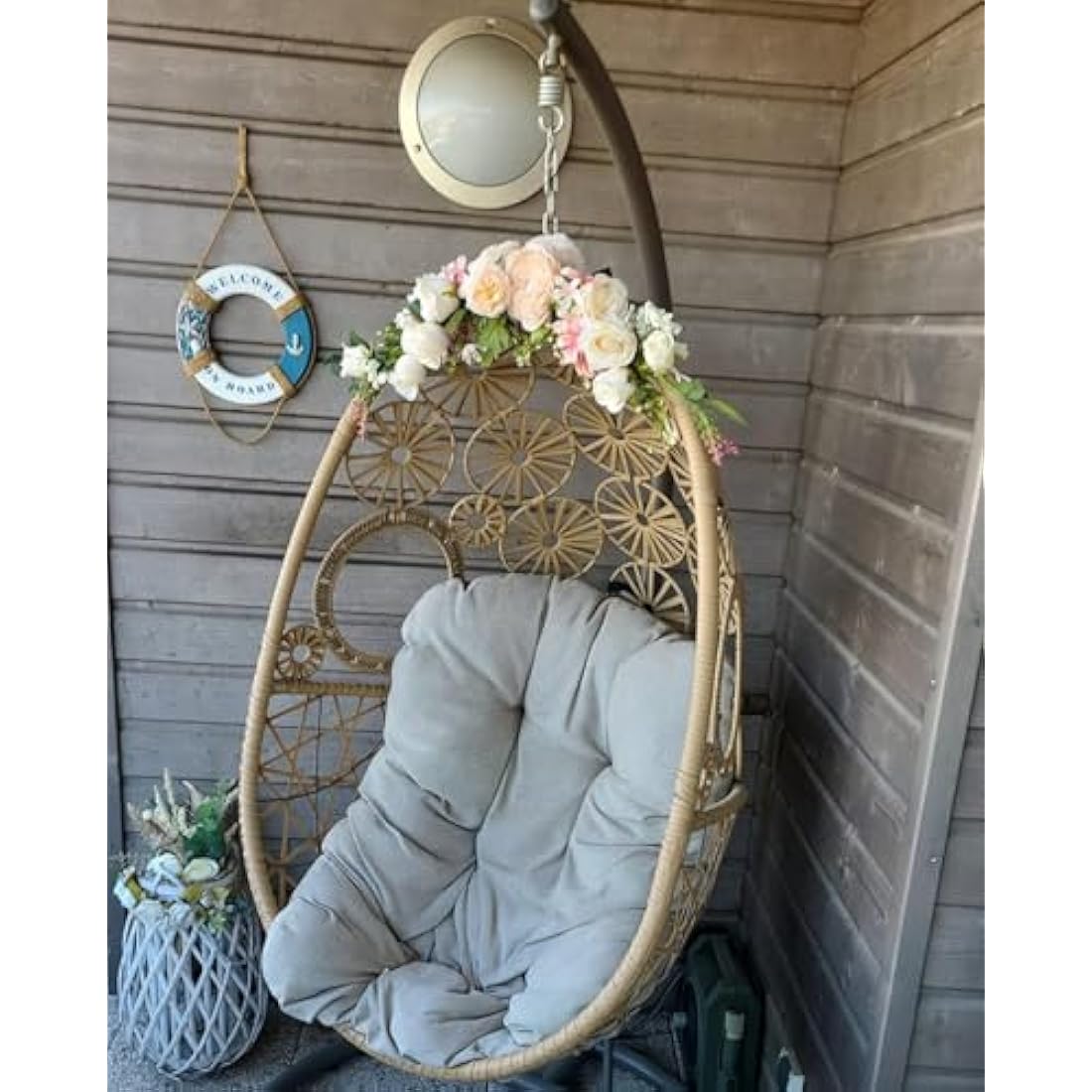 Wedding Arch Flowers, 60cm, Flower Swag, Decorative Swag, Artificial Flower Swag for Door Wedding Party Wall Home Decor (Champagne)
