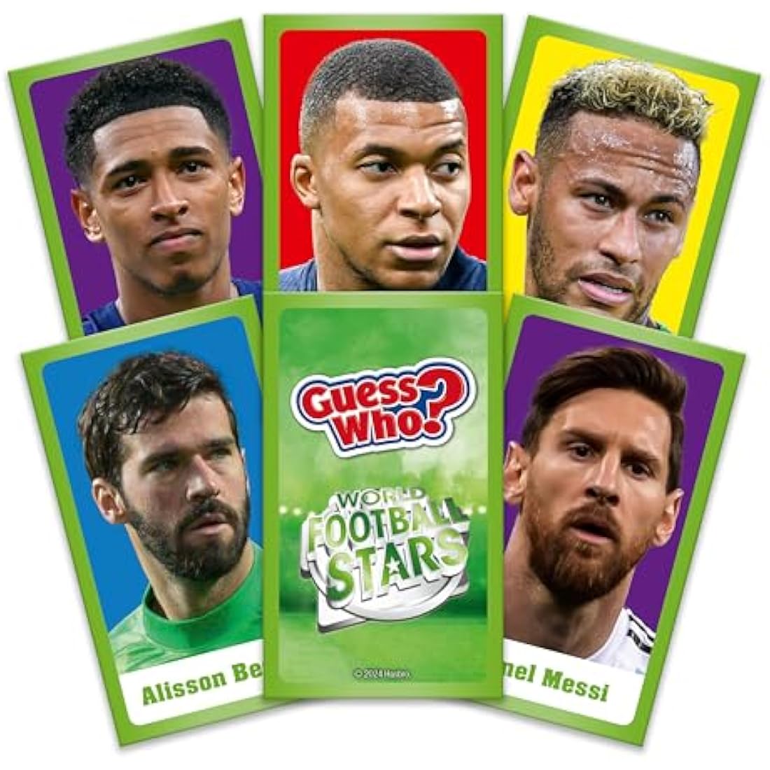 Winning Moves World Football Stars Guess Who? Board Game Green, Play with Messi, Neymar, Harry Kane, Salah, easy to set up, gift for ages 6 plus