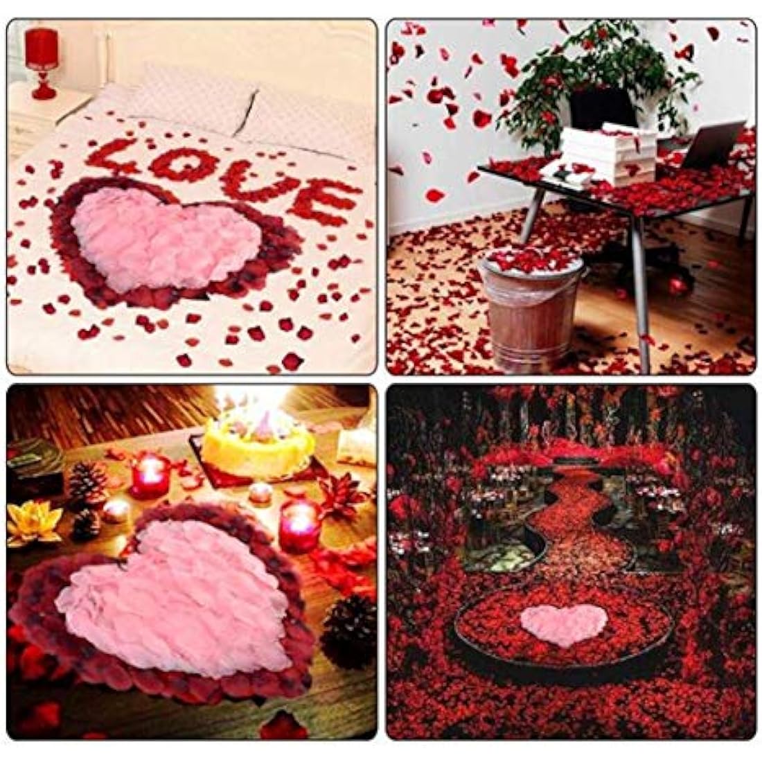 RuiChy 1000pcs Silk Artificial Rose Petals for Wedding Flowers Home Party Romantic Night Anniversary Valentine's Day, Pink