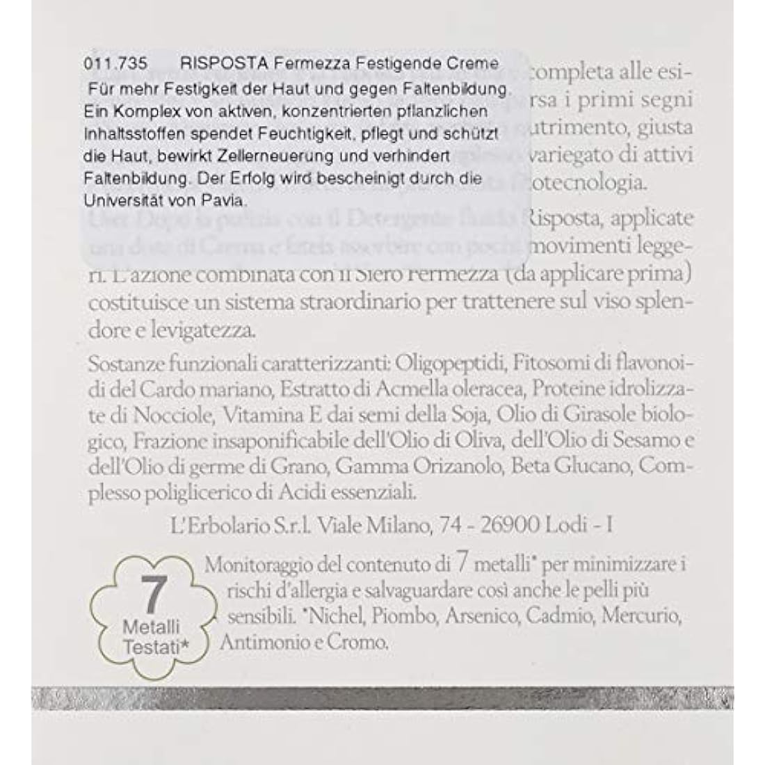 L'Erbolario Risposta Firmness Phytofiller Face Cream