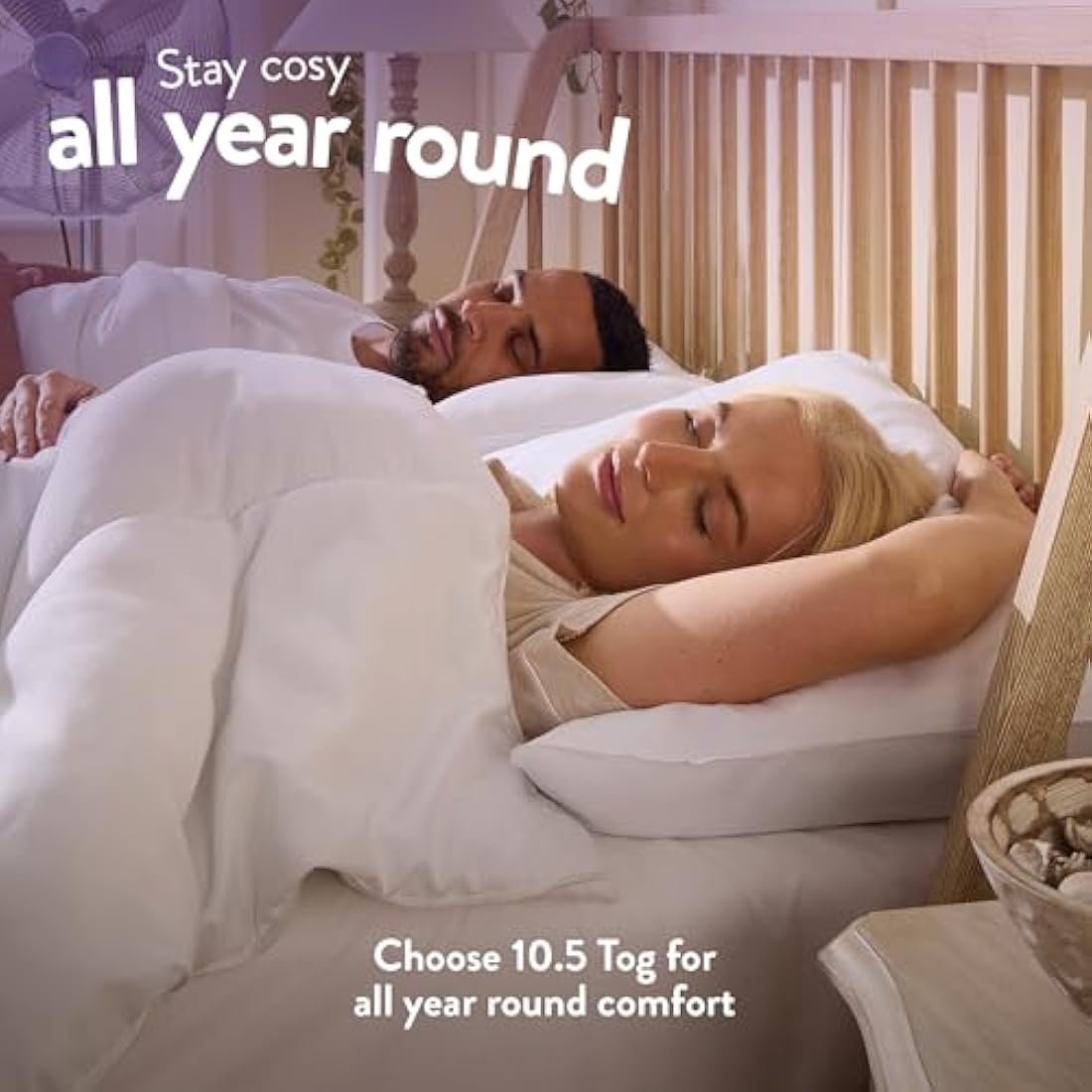 Slumberdown Feels Like Down King Size Duvet 10.5 Tog - Ultra Soft All-Year Round King Quilt for Spring, Summer, Autumn & Winter - UK Made, Non-Allergenic & Machine Washable (225 x 220cm)