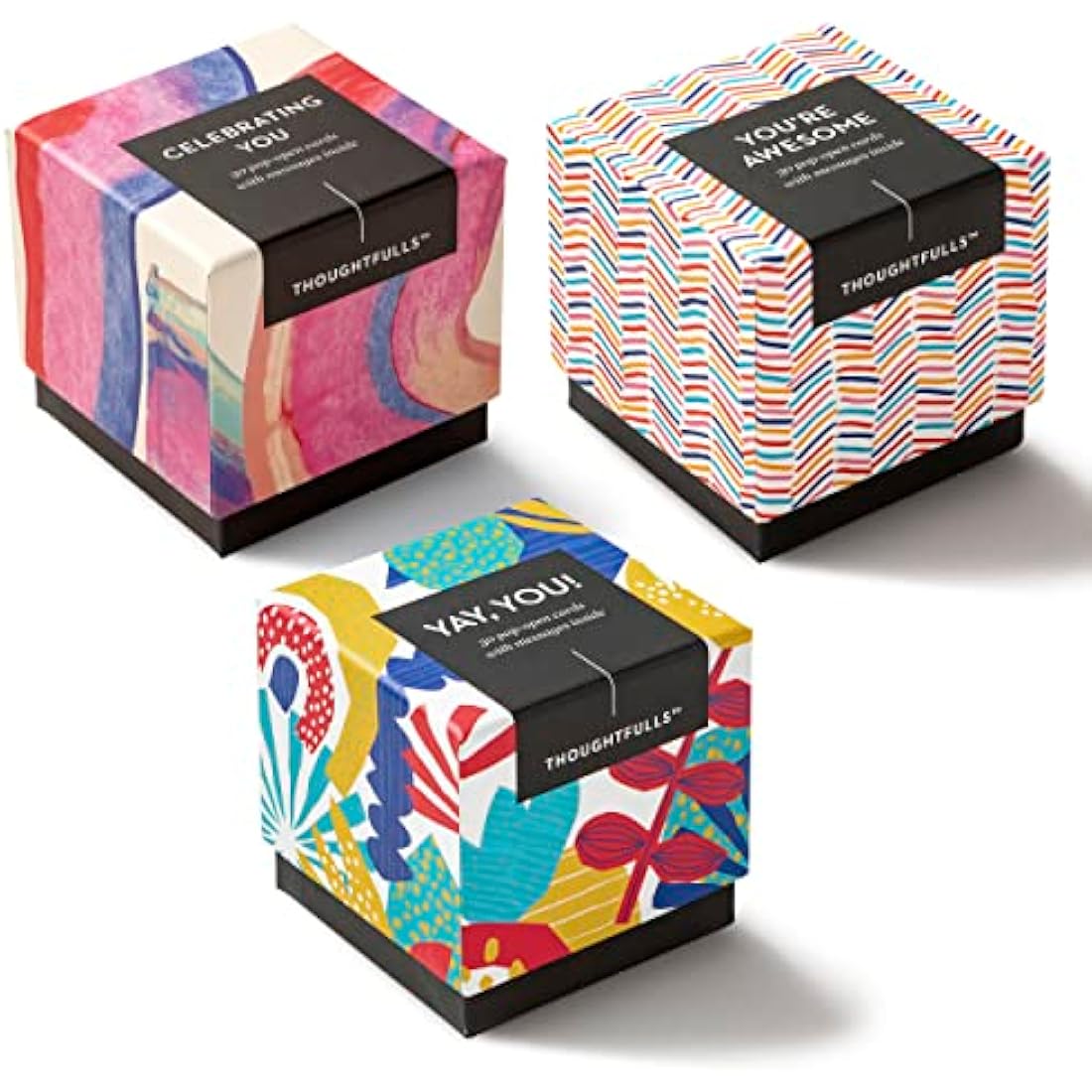 Compendium ThoughtFulls Pop-Open Cards — 3-Pack of Celebrating You, Yay, You!, You’re Awesome — 90 Pop-Open Cards, Each with a Different Message Inside