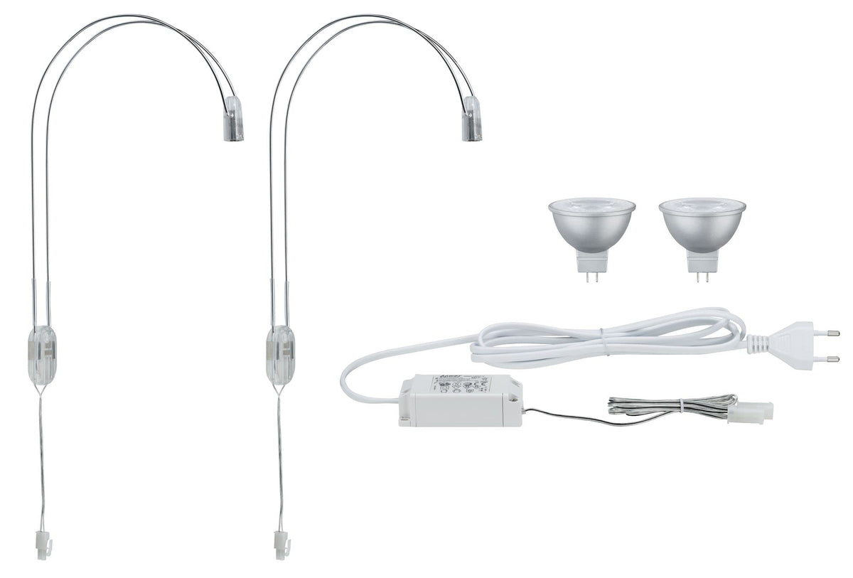Paulmann 99908 Galeria Mirror luminaire LED Mirror Lamps II Bathroom Lamps Chrome Mirror Lighting incl. lamp 2x4W GU5.3