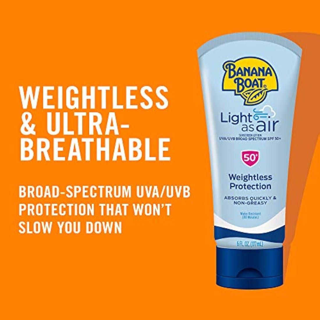 Banana Boat Light As Air Reef Friendly Broad Spectrum Sun Protection Lotion SPF 50 6oz Twin Pack