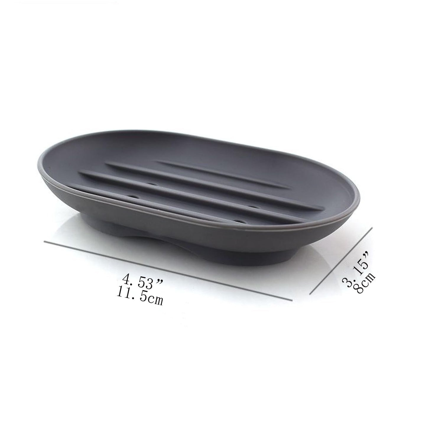 Lansonee 2PCS Silicone Soap Dish, Anti-Slip & Self-Draining Soap Holder, Flexible & Portable Shower Box, Soft & Durable for Kitchen