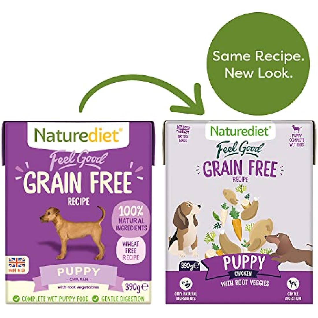 Naturediet - Grain Free Wet Dog Food, Natural and Nutritionally Balanced, Grain Free, Puppy, 390g (Pack of 18)