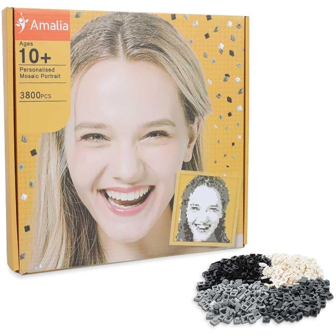 Personalized Mosaic Portrait Custom Building Kit Bricks Art Set Customized Your Own Photo Picture Constructor Gift (Large/15.7"x15.7")