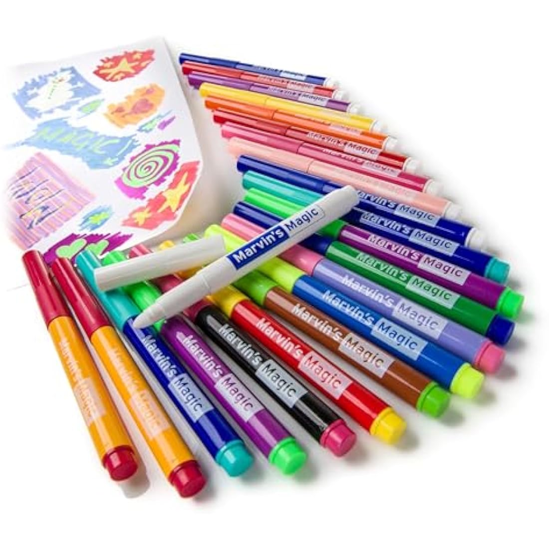 Marvin's Magic - Original x 25 Amazing Magic Marker Pens - Colour Changing Pen Art - Create 3D Lettering or Write Secret Messages - Includes 25 Magic Marker Pens