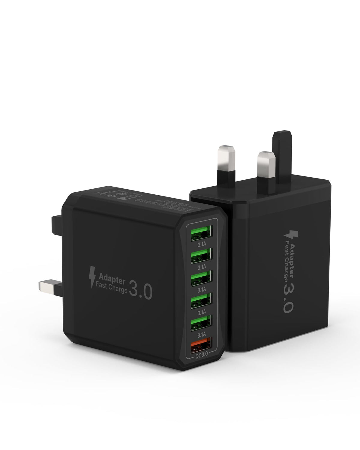 Tupneuf 2-Pack 33W USB Plug Fast Charger Plug for iPhone 16 15 14 13 12 11 Pro Max SE XS XR 8 7, iPad, Samsung, Huawei, XiaoMi, 6-Port Quick Charge