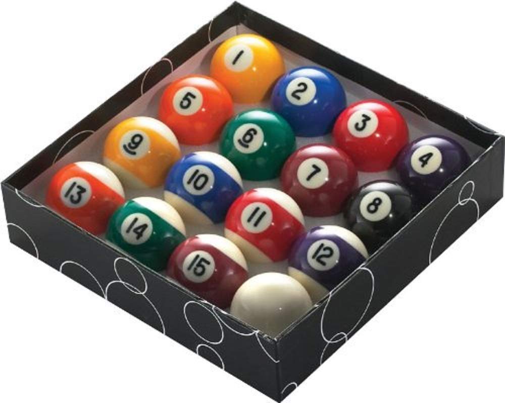 PowerGlide 16 Ball Pool Billiards Set | Spots and Stripes | Tournament | 2" / 51.0mm Diameter | Boxed