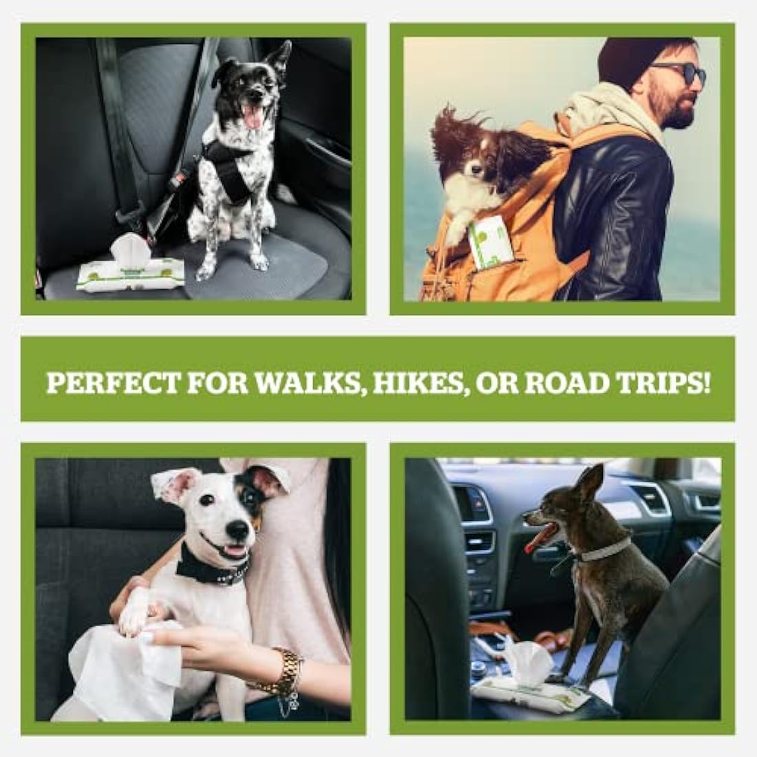 Pogi’s Dog Wipes Travel Pack – Plant-Based, Hypoallergenic Wipes for Dogs and Puppies – Fragrance Free, 120-Count