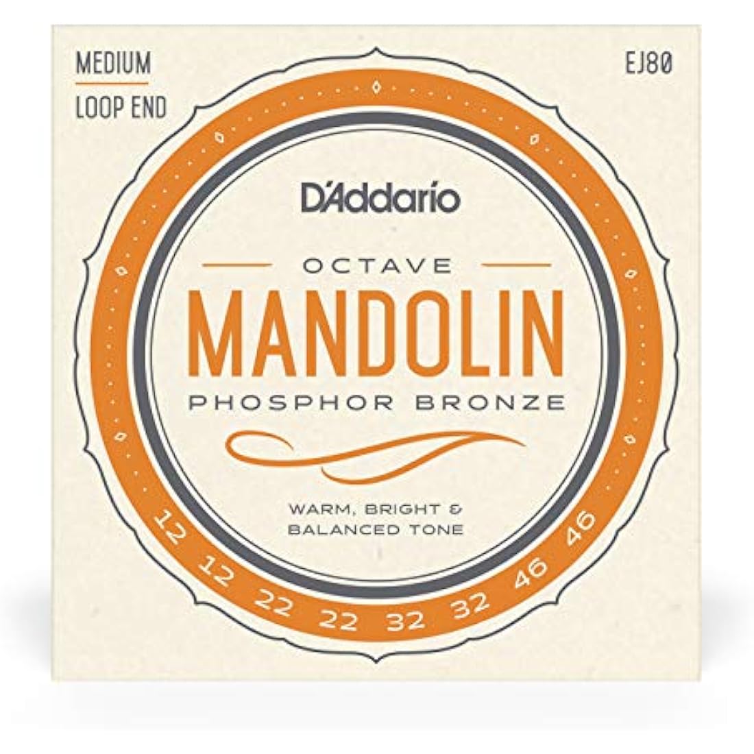 D'Addario EJ80 Medium 12-46 Phosphor Bronze Octave Mandolin Strings