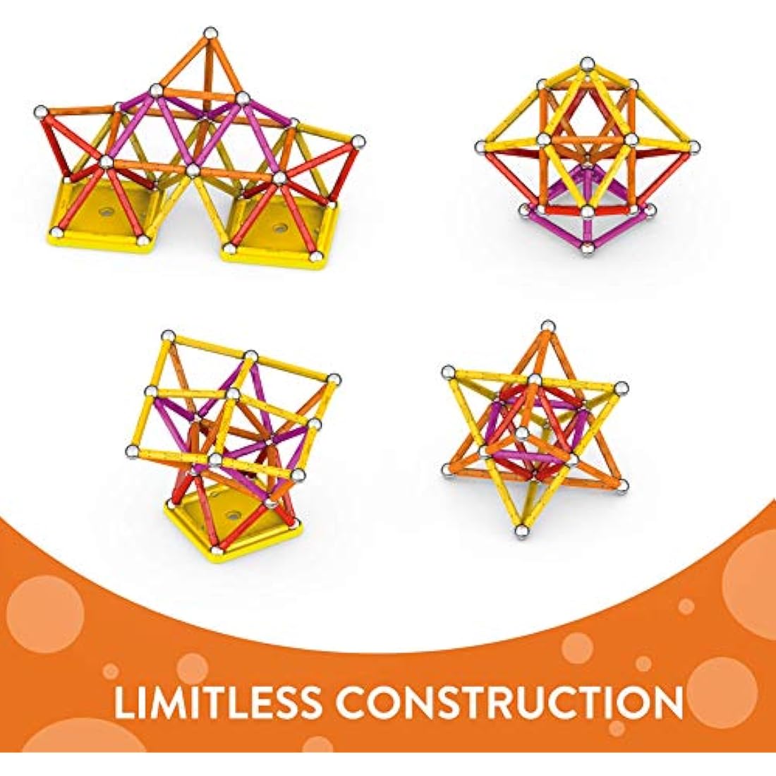 Geomag Classic - 93 Pieces - Magnetic Construction for Children - Green Collection - 100 Percent Recycled Plastic Educational Toys