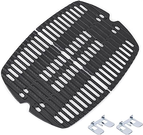 GFTIME 7644 32 x 21.6CM Cast Iron Cooking Grates Grid for Weber Q100 Q1000 Q1200 Q120 Series Gas Grill, Grates Replacement Parts for Weber 7644, 2