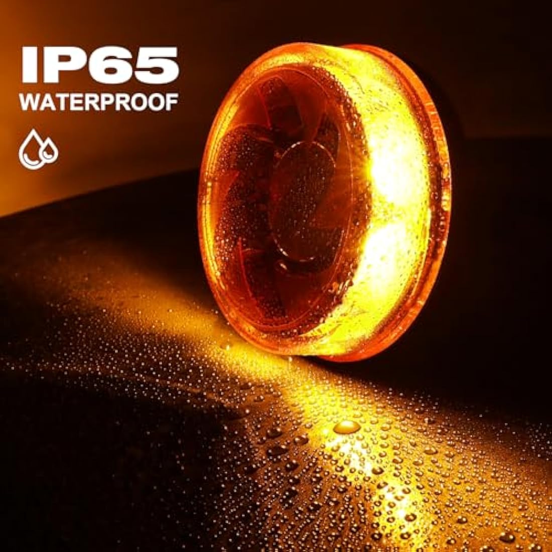 Yinaolan LED Amber Warning Beacon Light, 16LEDs 12/24V Orange Blinking Lamp 4 Flash & 2 Rotating Patterns for Agricultural Machines, Commercial Vehicle, School Bus, Tractor Excavators Truck