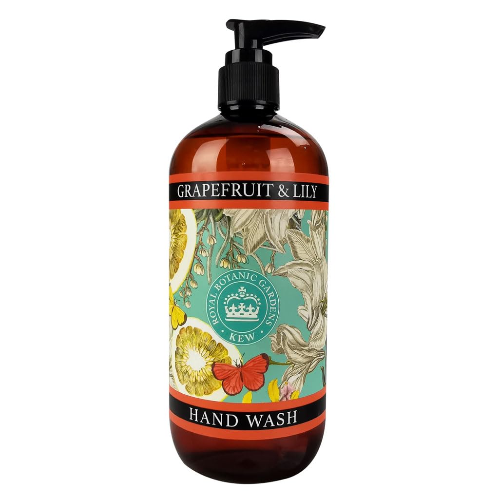 The English Soap Company Kew Gardens Hand Wash, Refreshing Botanical Wash with a Rich Lather, Enriched with Soothing Aloe Vera and Vitamin E,