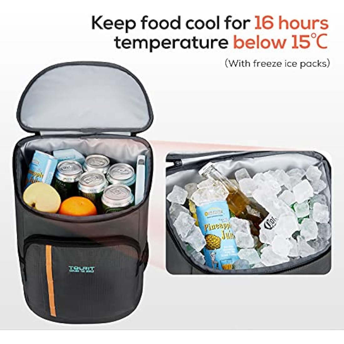 TOURIT Cooler Backpack 30 Cans Lightweight Insulated Backpack Cooler Leak-Proof Soft Cooler Bag Large Capacity for Men Women to Picnics, Camping, Hiking, Beach, Park or Day Trips
