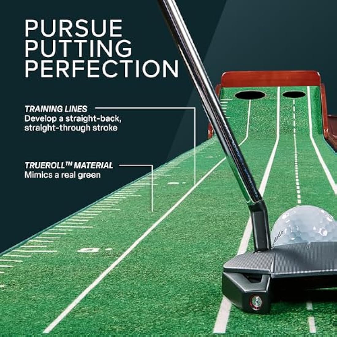 PERFECT PRACTICE Perfect Putting Mat - Official Putting Mat of Dustin Johnson