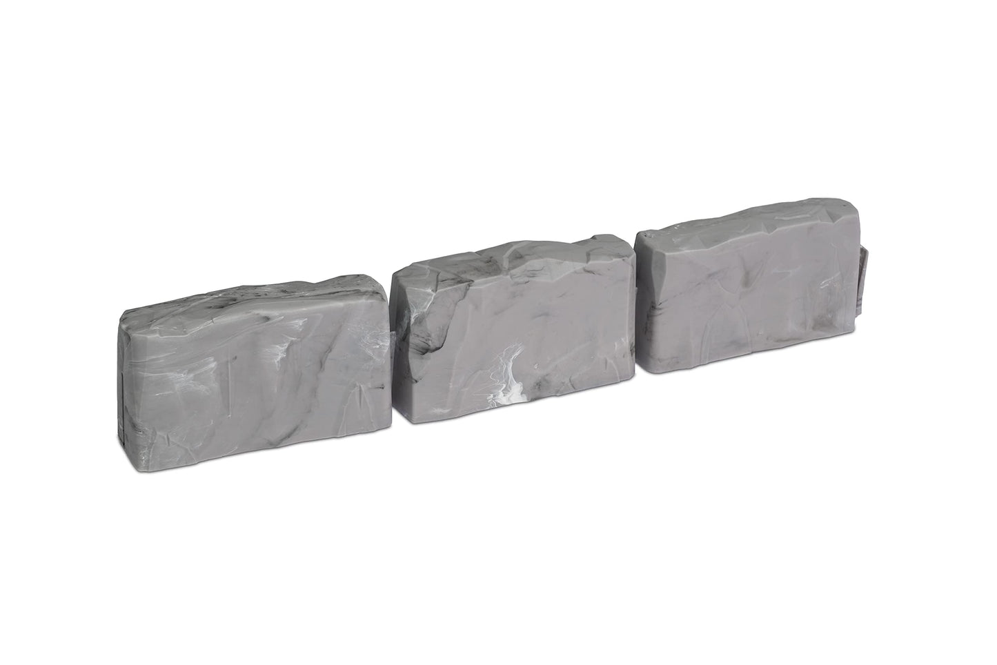 EasyFlex No-Dig Landscape Edging Kit – 15 Ft Stone-Look Garden Border with Anchoring Spikes – 2.7" Tall Decorative Edging – Slate Gray