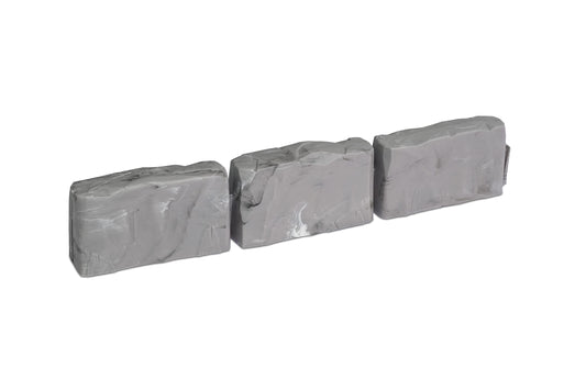 EasyFlex No-Dig Landscape Edging Kit – 15 Ft Stone-Look Garden Border with Anchoring Spikes – 2.7" Tall Decorative Edging – Slate Gray