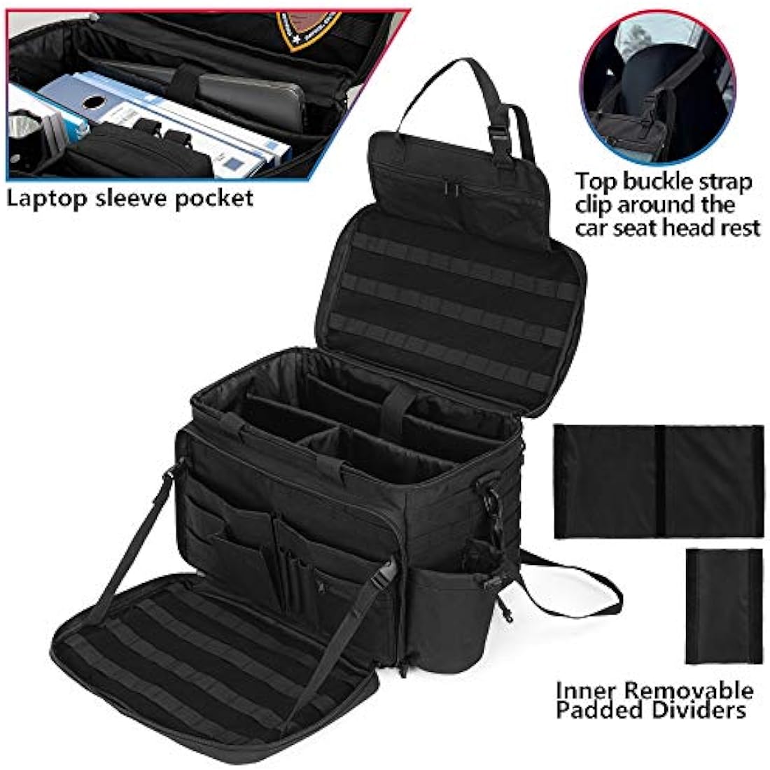 Trunab Multifunction Military Tactical Kit, Police Gear Bag for 15.6'' Laptop, MOLLE Compatible, Men’s Outdoor Kit for Camping, Hiking, Trekking - Patented Design
