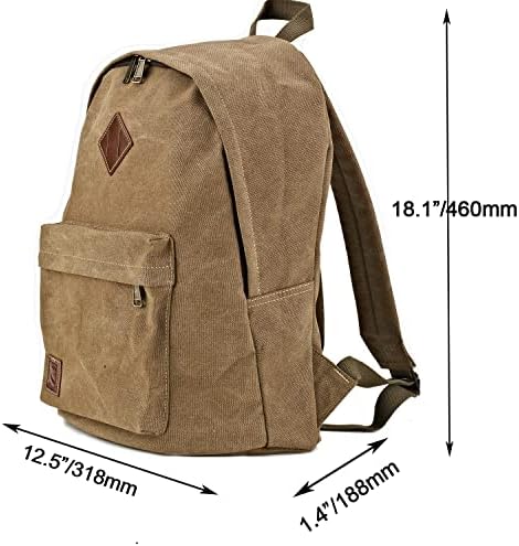 seemeroad Canvas Vintage Backpack Lightweight Travel Daypack Laptop Backpack College Student Rucksack for Men Women