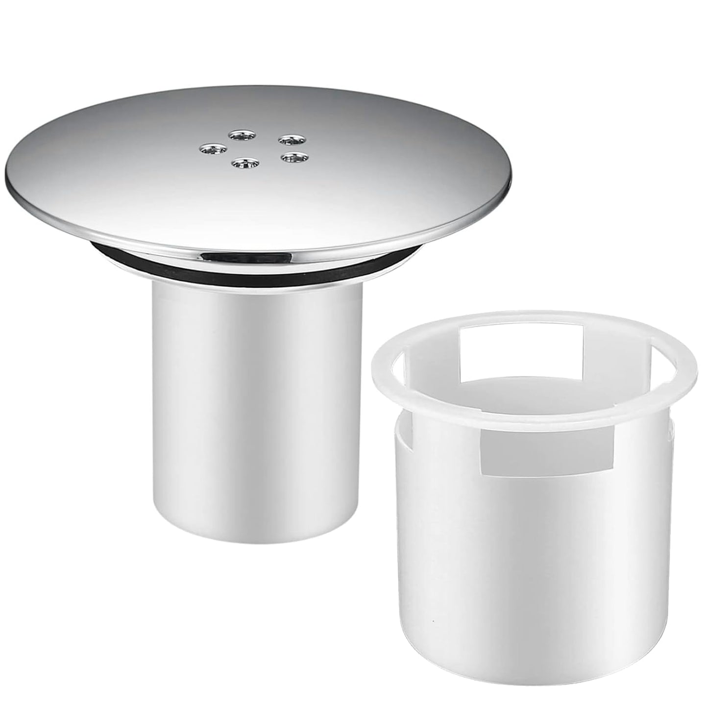 Shower Tray Drain Cover Outlet Replacement, 90mm/115mm Chrome Shower Trap Parts, Removable Shower Waste Trap Top