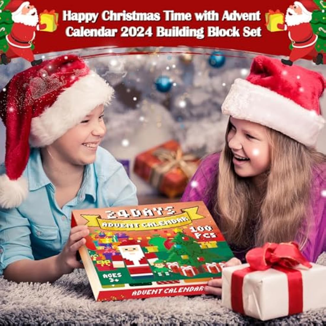 ToyUnited Magnetic Building Blocks, 100PCS Magnetic Blocks Stacking Tiles Cubes Construction Toys STEM Montessori Sensory Toys Gifts for Kids Ages 4 5 6 7 8 9 10 Christmas Advent Calendar