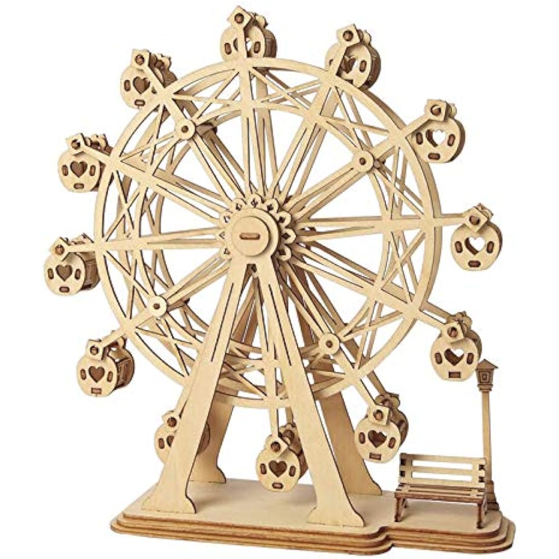 Rolife Woodcraft Construction Kit Modular Mechanical Model 3D Wooden Puzzle for Self-Assembly Toy Gift For Kids, Teens and Adult(Ferris Wheel)