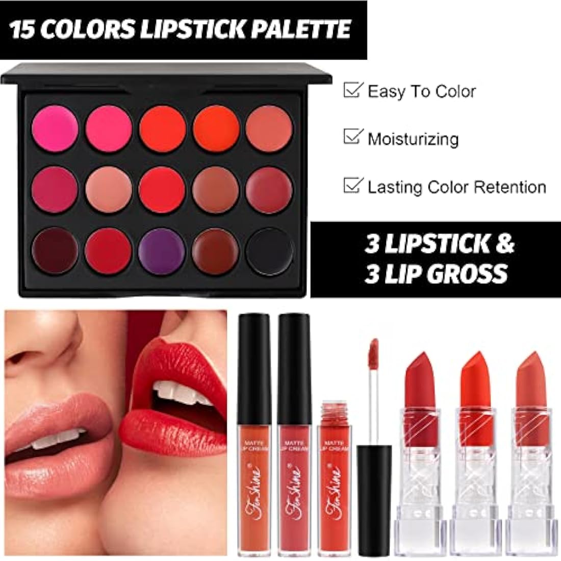 Professional All in One Makeup Set, Fenshine Cosmetic Make Up Starter Kit With Storage Bag Portable Travel Make Up Palette Eyeshadow Foundation Lip Gloss for Teenage & Adults (30PCS)