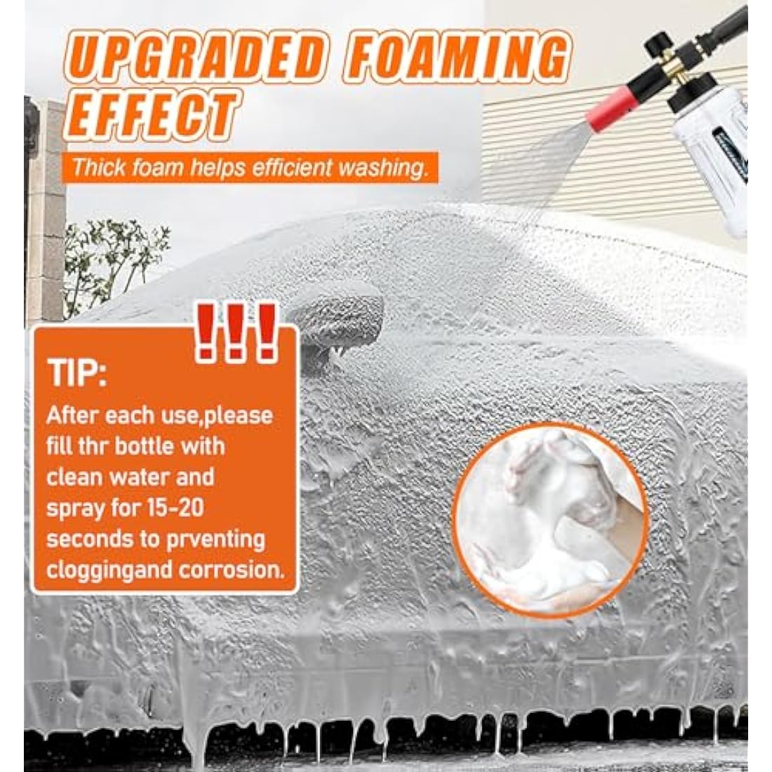 DANCINGBOAR Snow Foam Lance Foam Cannon for Karcher K Series K2 K3 K4 K5 K6 K7 Pressure Washer, 1L Soap Dispenser with Adjustable Spray Nozzle and New Generation Connector (Black & Red)