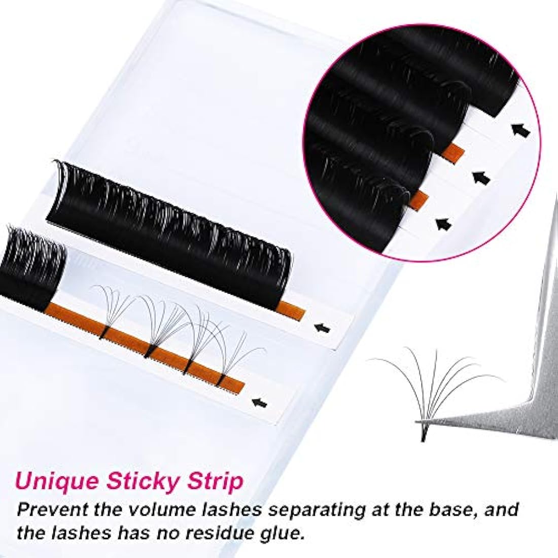 Fadlash Easy Fan Lashes D Curl 0.07 10-11-12mm Mixed Tray Russian Lashes Natural Look Self Fanning Eye Lashes Automatic Blooming Russian Eyelashes Extensions