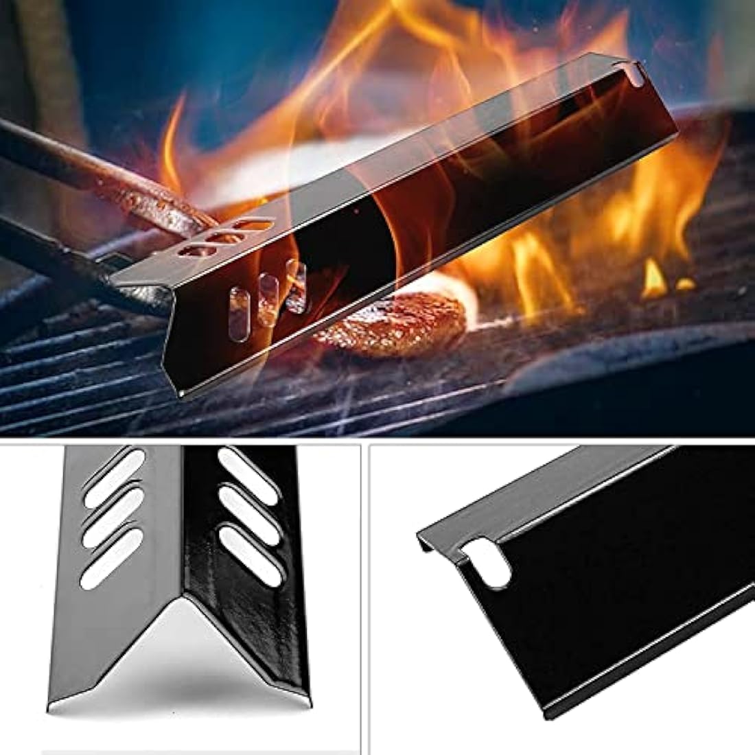 GFTIME 38CM Grill Heat Plate for Dyna-Glo DGF510SSP, DGF510SSP-D, Uniflame 4/5 Burner, Porcelain Steel Flame Diffuser spare parts for Backyard BY12-084-029-98, Broilmaster G13DE, 4 Pack