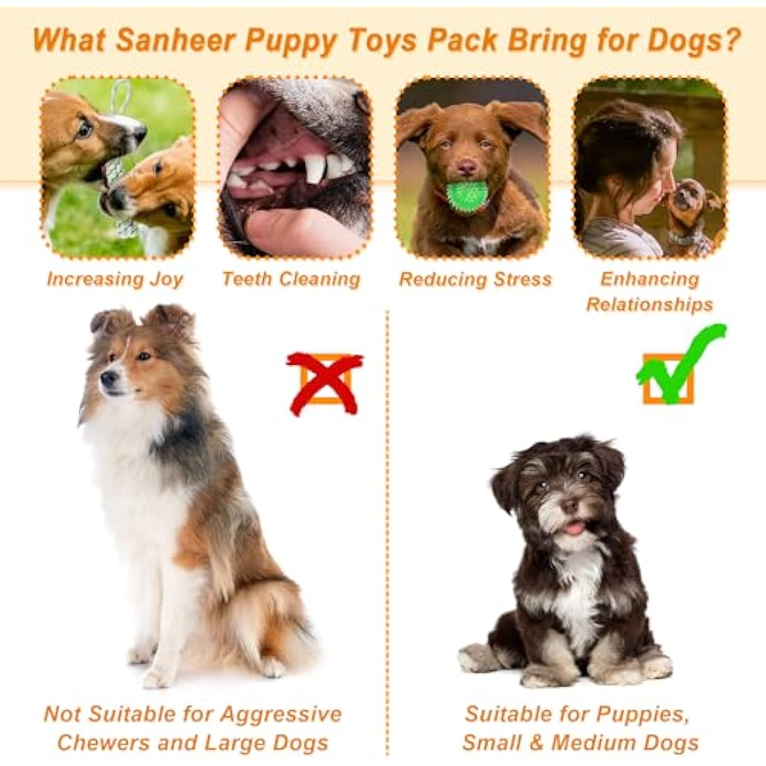 Ousiya 24 Pack Puppy Toys Set with Storage Box - Small Dog Teething Toys for Playing and Training