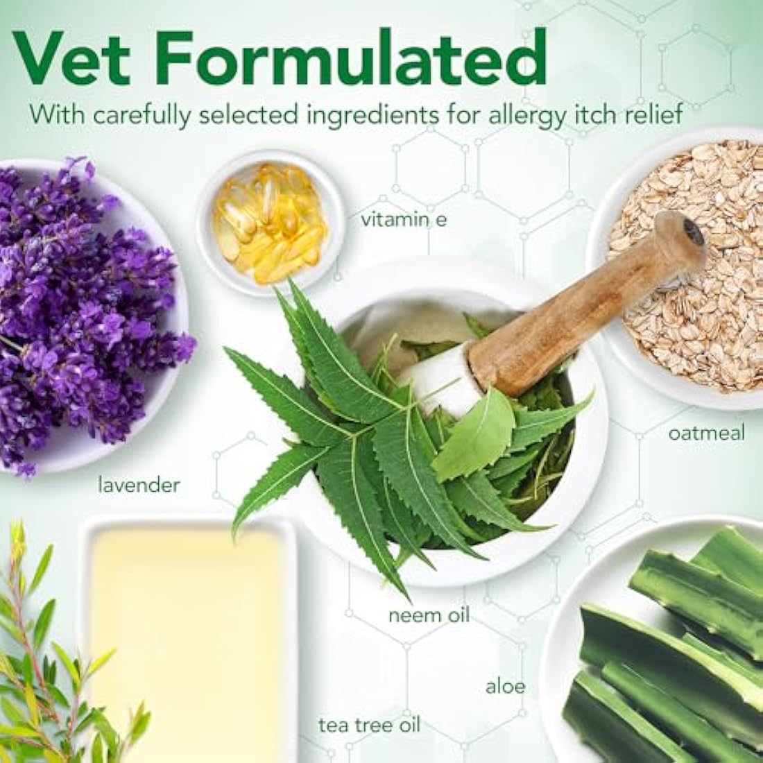 Vet's Best Allergy Itch Relief Dog Shampoo, Cleans and Relieves Discomfort from Seasonal Allergies, Gentle Formula 500ml