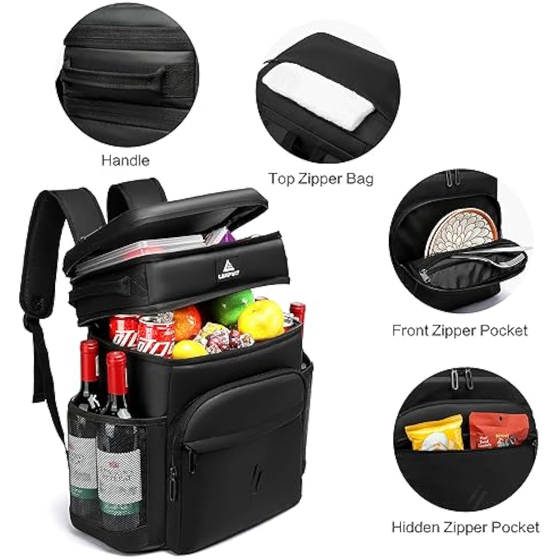 Laripwit Cooler Backpack 54 Cans Insulated Cool Bag Rucksack Leak-Proof Picnic Backpack for Men Women - Perfect Large Soft Cooler Rucksack for Travel, Camping, Lunch, Beach