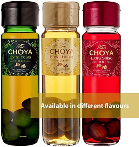Choya - Ume Fruit Liqueur - Royal Honey Syrup Liqueur - Authentic Japanese Umeshu - Notes of Almond & Honey - Ideal for Cocktail Making - 70cl with 100% Natural honey.