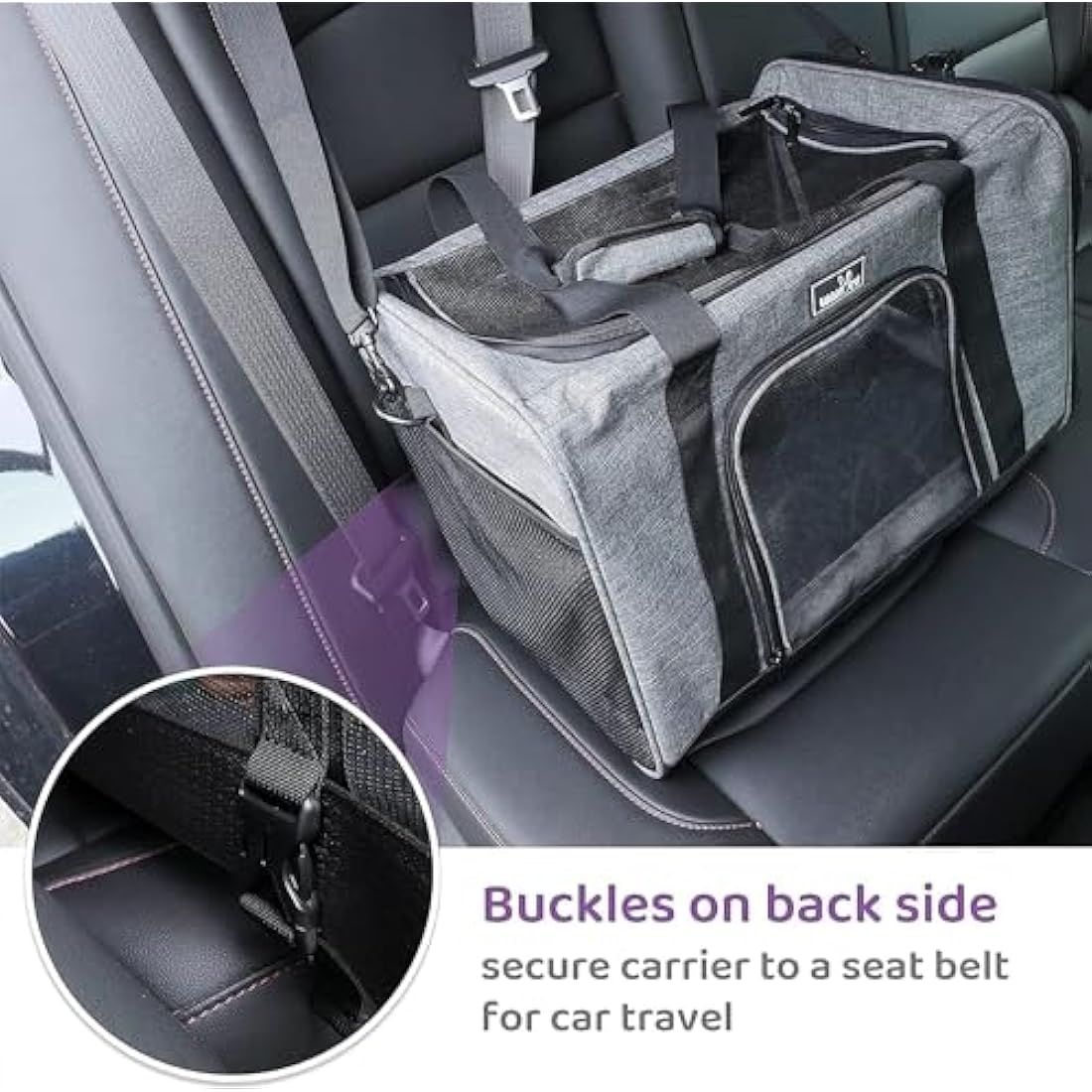 Wakytu TSA Approved Pet Carrier for Small Medium Cats and Dogs | Dog Carrier with Adequate Ventilation | 4 Mesh Windows, 3 Entrance, Locking Safety Zippers, Padded Shoulder Strap, Black