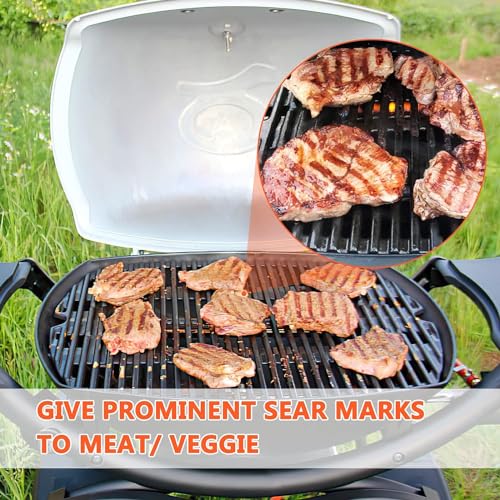 GFTIME 7644 32 x 21.6CM Cast Iron Cooking Grates Grid for Weber Q100 Q1000 Q1200 Q120 Series Gas Grill, Grates Replacement Parts for Weber 7644, 2