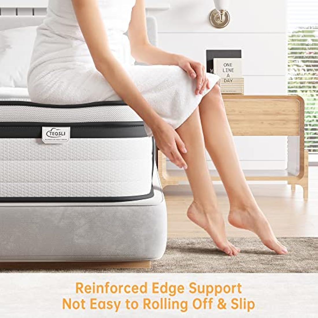 TeQsli Single Mattress 3FT, 10.6 Inch Gel Memory Foam Pocket Sprung Orthopedic Mattress Edge Support & Motion Isolation Spring Hybrid Single Mattress - Medium Firm Feel 90x190x27 cm