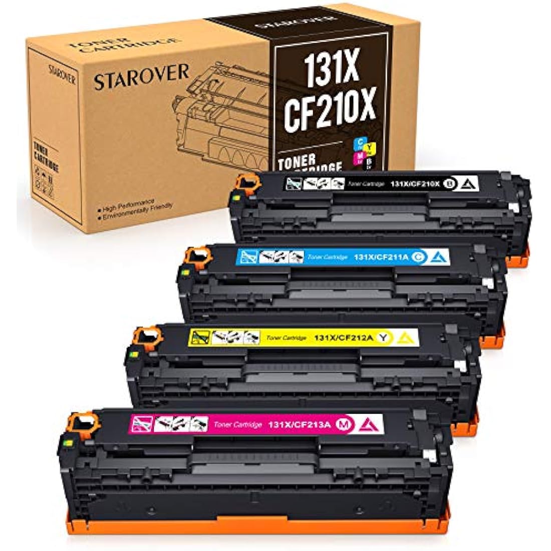 STAROVER Compatible Toner Replacement for HP 131X 131A CF210X CF210A for HP Laserjet M251nw M276nw,128A CE320A CP1525n CP1525nw CM1415fn CM1415fnw,125A CB540A CP1215 CP1215 CP115 CP115 515n CM. 1312
