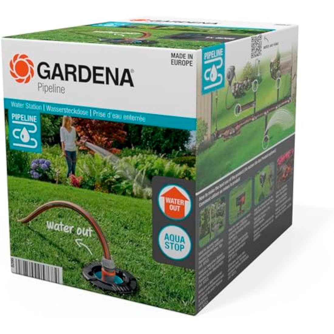 Gardena Sprinkler System Water Plug with 3/4 inch external thread: Water intake of the pipeline system, integrated stop valve, removable dirt filter, underground installation (08266-20)
