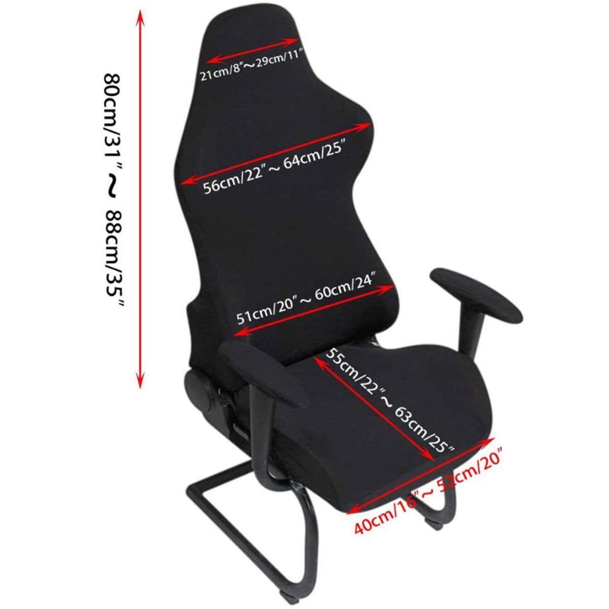 Zerci 4Pcs Gaming Chair Cover, Stretch Office Chair Cover,Computer Desk Chair Protector, Washable Universal Slipcover for Swivel & Ergonomic Chairs