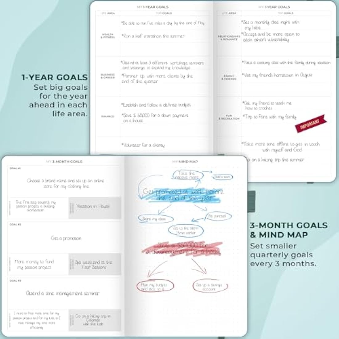Clever Fox Planner Schedule – Undated Weekly & Monthly Life Planner with Time Slots, Appointment Book & Daily Organizer, A5 (Aquamarine)