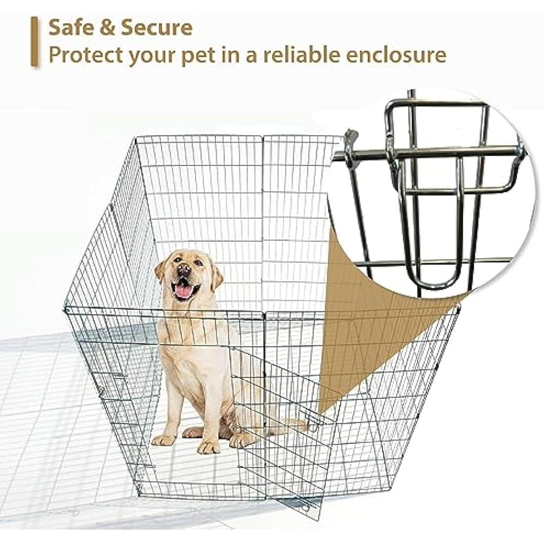 Ellie-Bo Easy-Up 8 Piece Foldable Portable Dog Puppy Play Pen with Door for Indoor/Outdoor Use 76cm High, Rabbit, Cat, Guinea Pigs