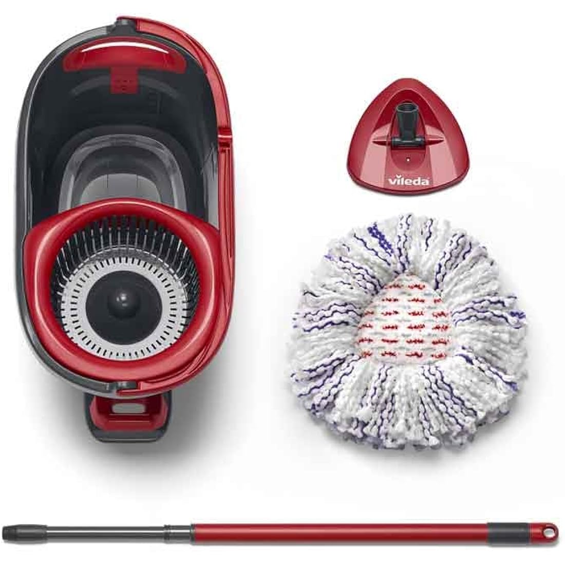 Vileda Turbo 3 in 1 with Microfibre Pad, Spin Mop For Cleaning Floors, Set Of 1x Mop And 1x Bucket
