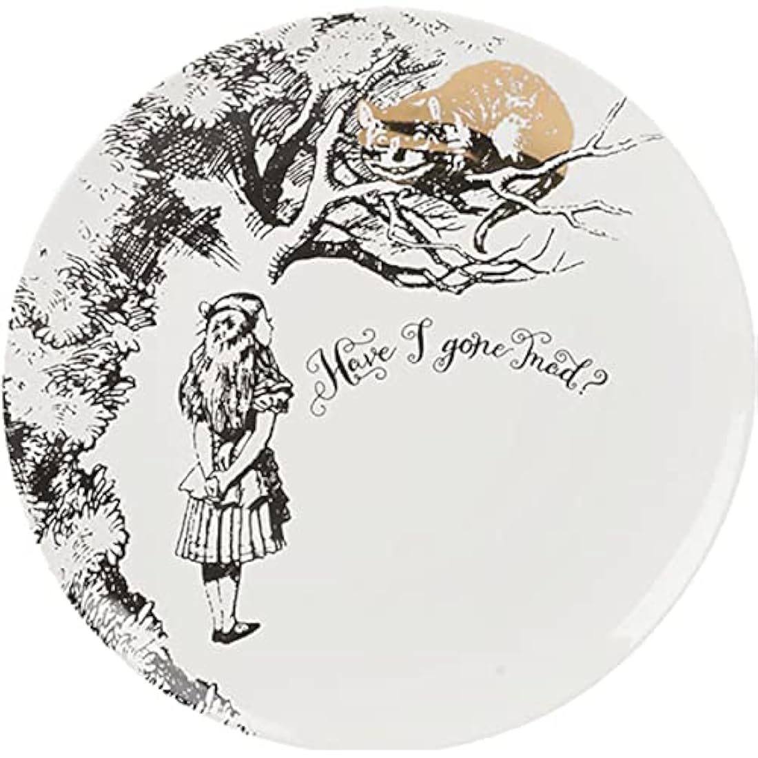 V&A Alice in Wonderland Side Plates, for Dinner, Afternoon Tea or Breakfast, Fine China, 20.5 cm (8"), Set of 4, White