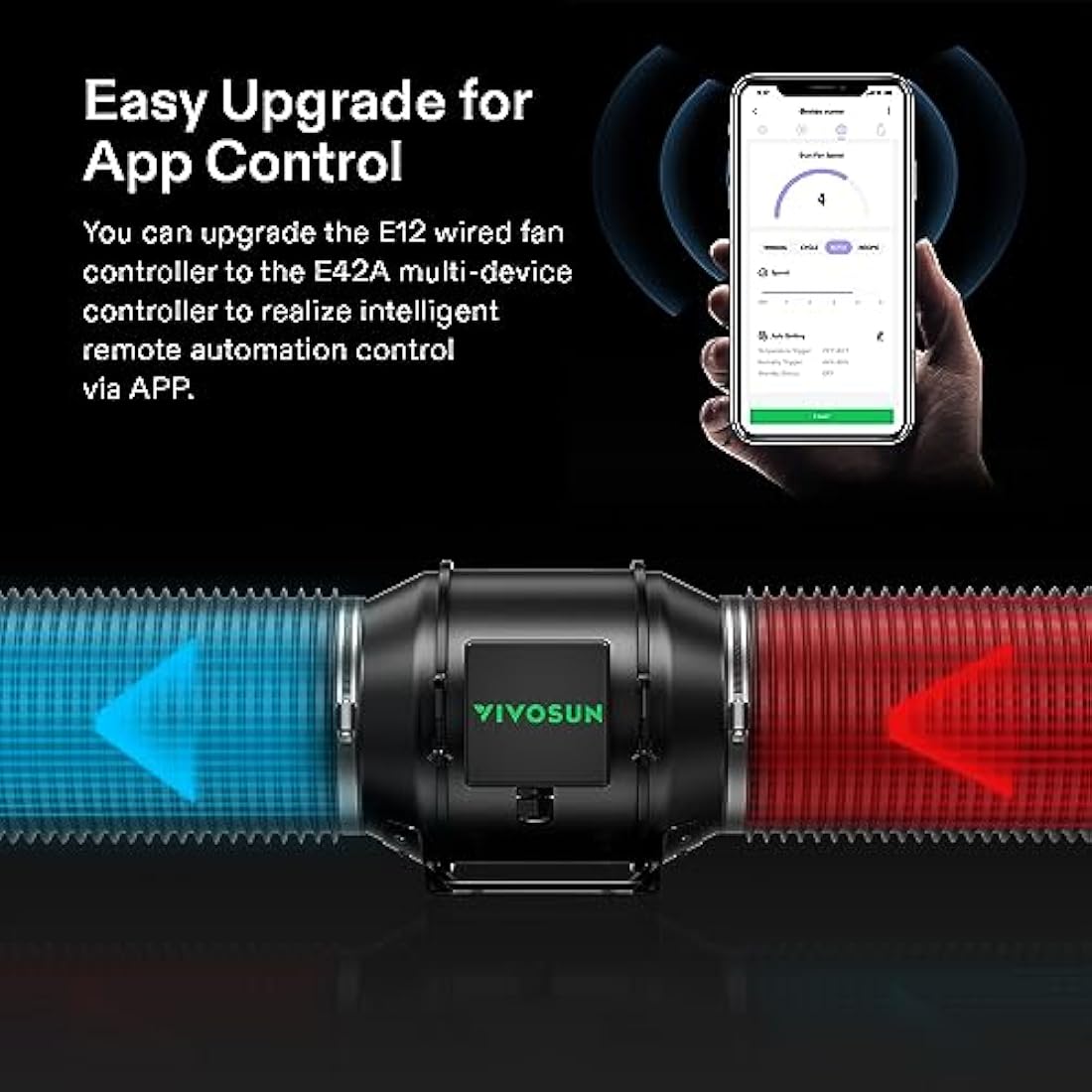VIVOSUN Duct Fan 150 mm Extractor Fan 660 m³/h with E12 Speed Control Carbon Filter & 240 cm Air Duct AeroZesh G6 Exhaust Set Cooling and Ventilation System for Grow Tent