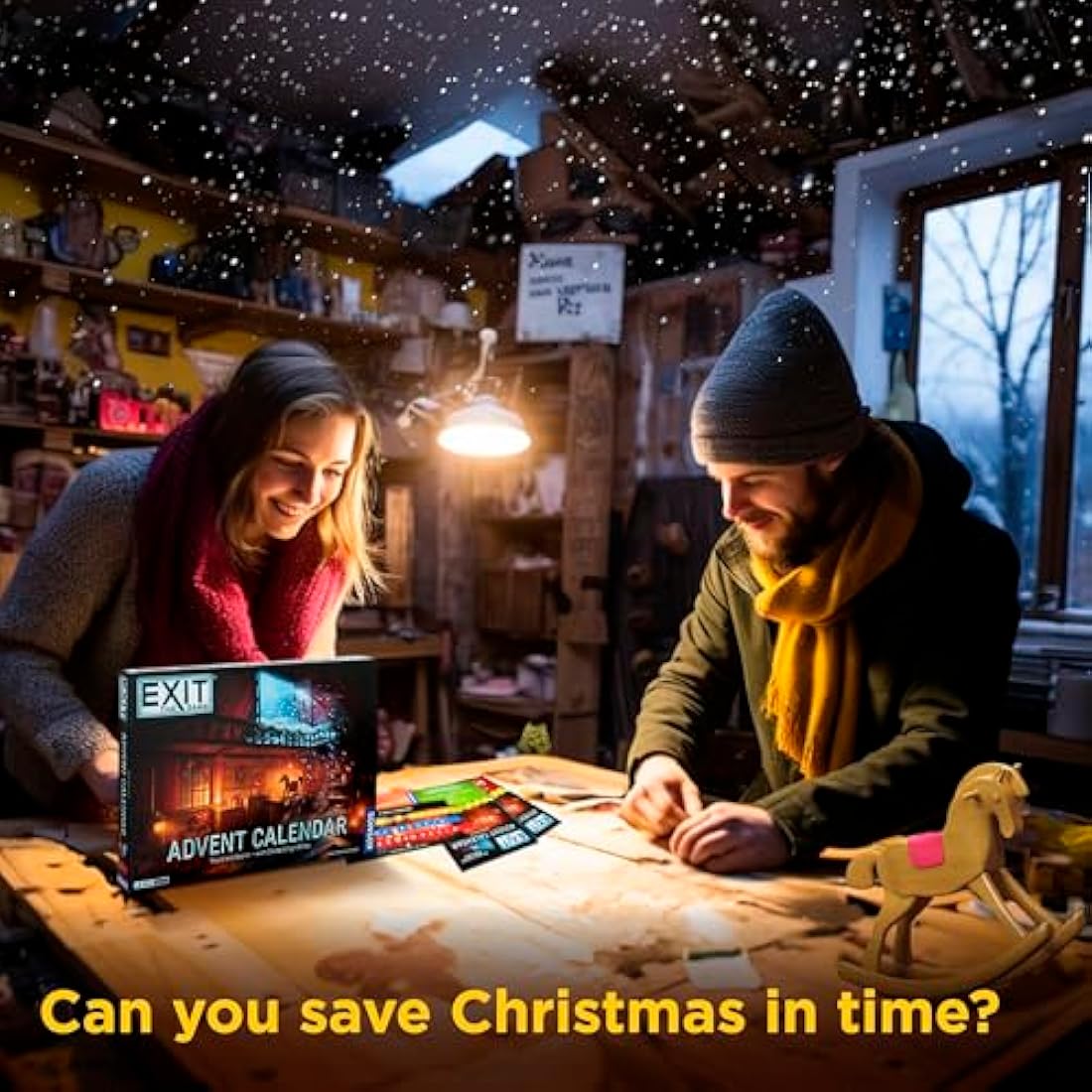Thames & Kosmos EXIT: Advent Calendar - The Silent Storm, Escape Room Card Game, Family Games for Game Night, Holiday Season Games for Adults and Kids, For 1+ Players, Ages 10+